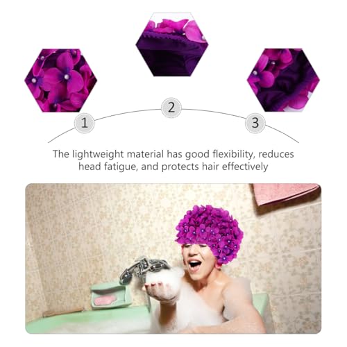 Didiseaon Swim Cap Petal Shower Cap for Women Girls Three-Dimensional Floral Petal Stylish Bathing Hat Retro Handmade Swim...