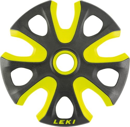 LEKI Big Mountain Basket - Replacement Ski Pole Powder Basket - Black/Yellow
