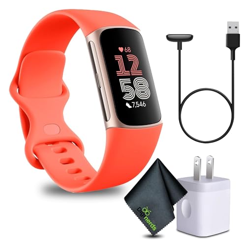 Fitbit Charge 6 Fitness Tracker Smartwatch with Heart Rate, GPS, Health Tools - Fit Bit Smart Watch for Men and Women, Gol...