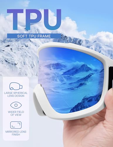 SOJOS Ski Goggles for Men Women, Snowboard Anti Fog UV Protection Winter Sports Goggles, SJ3069