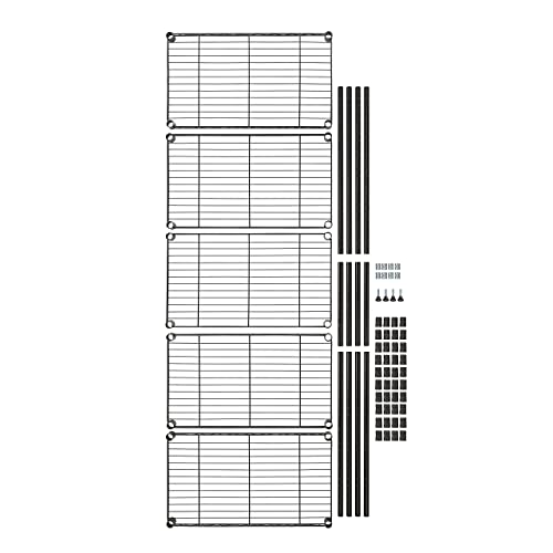 Amazon Basics 5-Shelf Multipurpose Adjustable Sturdy Steel Storage Shelving Unit, Easy Assembly, 13.4" D x 23.2"W x 60"H, ...