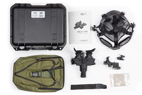 AGM Global Vision Wolf-7 Pro NW1 – Night Vision Goggle with Gen 2+ "Level 1" P45 White Phosphore Night Vision Binoculars, ...