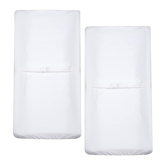 PHF Baby Changing Pad Covers for Boys Girls, 2 Pack Ultra Soft Breathable Microfiber Changing Pad Table Sheets for Most Baby Changing Pads, White & White