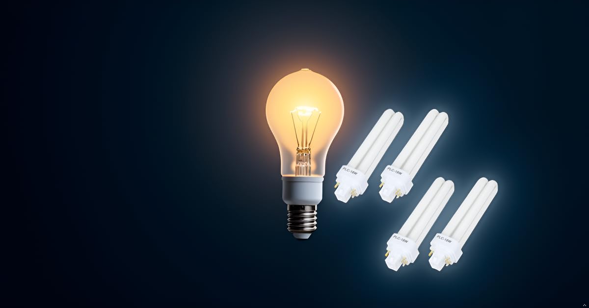 Zfegto Fds18E35/4 Cfl Light Bulbs For Panasonic 4 Pin G24Q-2 Base 18W 3500K Double Tub Compact Fluorescent Light Bulbs 4Pcs