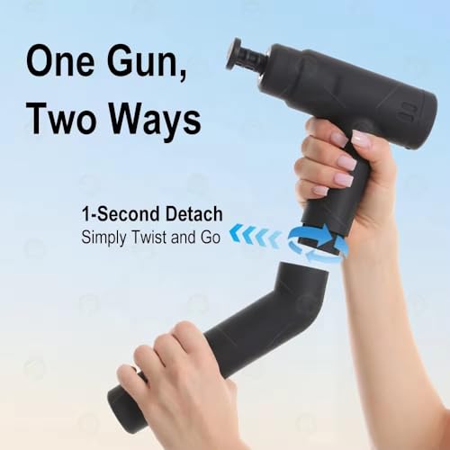Adjustable Arm Massage Gun with six Interchangeable Heads, Relieves Muscle Soreness,Stiffness and Pain Relief, Black