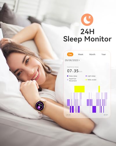 AGPTEK Smart Watch for Women Men, 5ATM Waterproof Fitness Tracker Watch, Full Touch Sports Smartwatch with Heart Rate Moni...