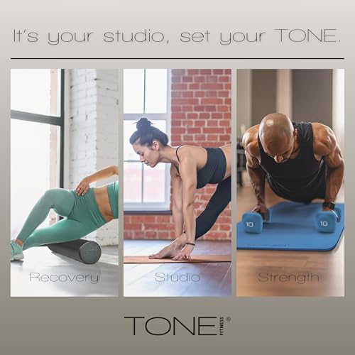 Tone Fitness 1-Inch Thick Yoga Mat | High-Density, Non-slip Exercise Mat with Carrying Strap for Yoga, Pilates, & Home Gym...