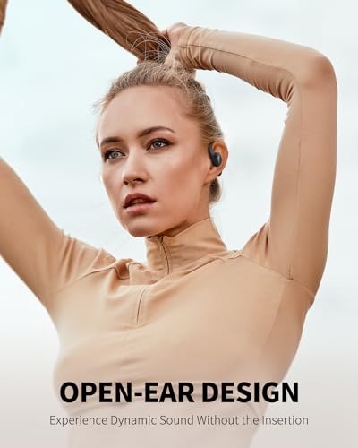 PSIER Open Ear Headphones Bluetooth 5.3 Bone Conduction Headphone, Soft Wireless Open Earbuds IPX6 Waterproof, Open Ear Ea...