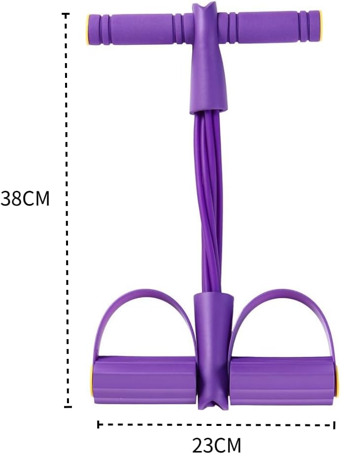 Multifunctional Pedal Resistance Band, 8-Tube Stretch Band with Handle, Fitness Shaping Yoga Exercise Equipment, Natural Rubber Tension Rope, for Abdominal, Leg, Arm and Back Slimming Training