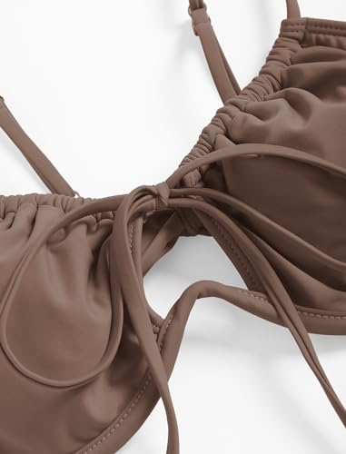 ZAFUL Women High Cut Bikini Sets String Sexy Swimsuit Two Piece Underwire Bathing Suit Brazilian Cheeky Cut Out Cute Swimwear