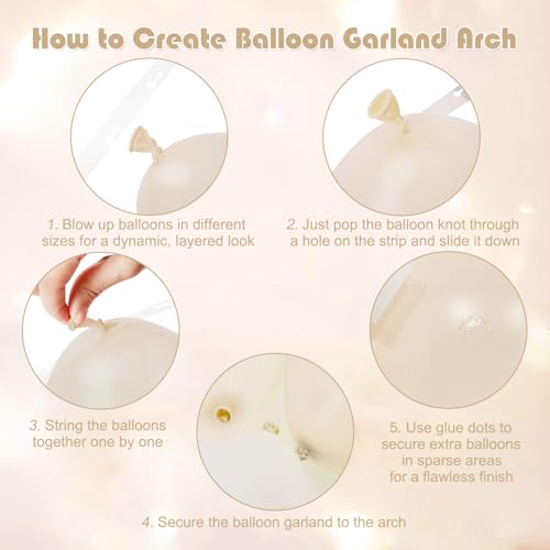 White Balloon Arch Garland Kit 103Pcs Double Stuffed Pearl White Clear Balloons Different Size for Wedding Birthday Baby S...