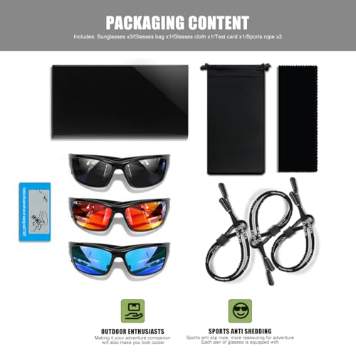 SQOQS Polarized Sunglasses for Men Women Sports Goggles Lightweight Frame Cycling Running Fishing Driving UV400 Protection