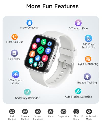 Smart Watch for Women, Answer/Make Calls, Alexa Built-in, 1.85" Touch Screen Fitness Tracker for Android & iPhone, Heart R...