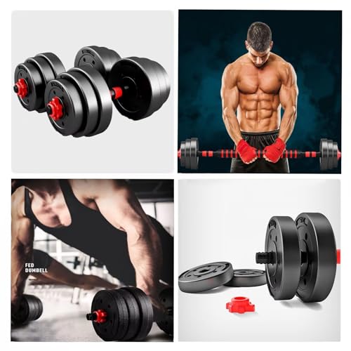 Adjustable Dumbbell Set, 5-44 lbs Free Weight Set with Connector for Barbell, Dumbbells, Push-Up Options, Fitness Exercise...