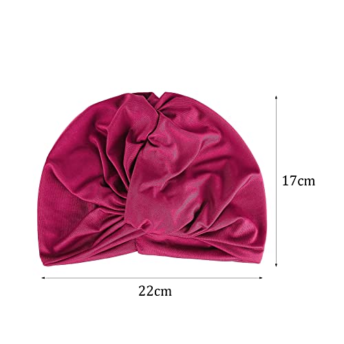 Women Swim Cap Elastic Swim Turban Cap Cover Ear Bath Pool Swimming Cap Pleated Shower Cap for Long Short Weave Curls Hair