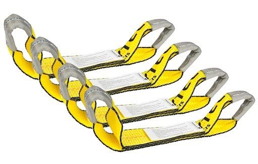 Mytee Products (4 Pack) 2" x 16" Replacement Dog Bone Short Strap | Heavy-Duty 2 Inch Car Tie Down Short Strap with Sewn E...
