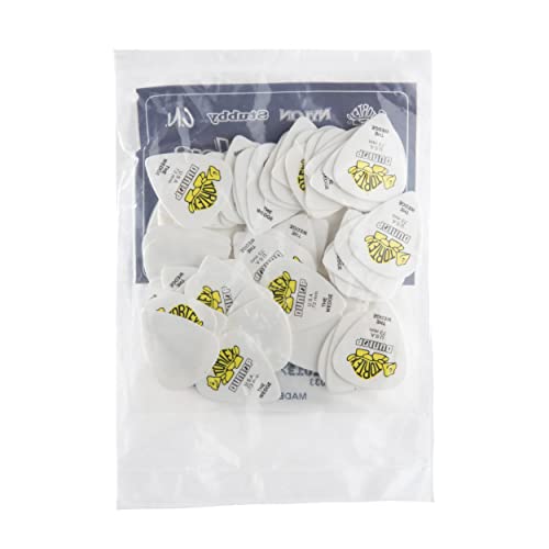 Dunlop 424R.73 Tortex Wedge, White/Yellow, .73Mm, 72/Bag