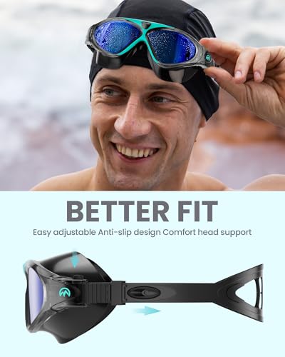 OutdoorMaster Swim Mask - Wide View Swimming Mask & Goggles Anti-fog Waterproof