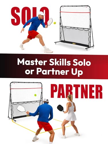 A11N SPORTS Pickleball Rebounder with Adjustable Angles & 360° Wheels – Practice Rebounder for Forehand, Backhand, Dinks, ...