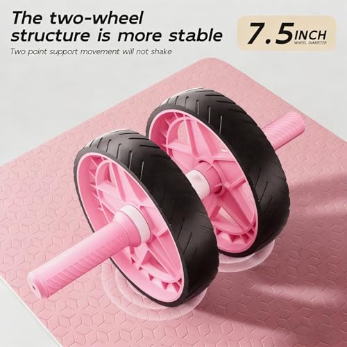 2025 New Double-Wheel Ab Roller for Core Training – Rebound Design with Adjustable Elastic Band, Silent Non-Slip Wheels, D...