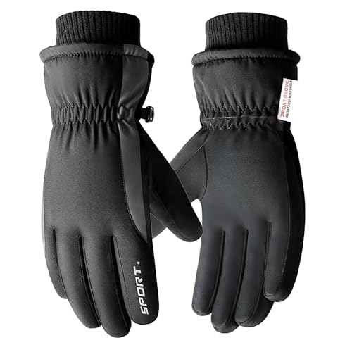 CLeemuziN Women Ski Snow Gloves Windproof Thermal Gloves Men Winter Warm Glove Mitts Touchscreen for Skiing/Cycling/Working
