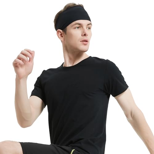 MARKEEP Running Headbands for Men(4 or 6 Pack, Mens Stretchy Headband for Football,Cycling,Basketball,Yoga,Fitness Workout...