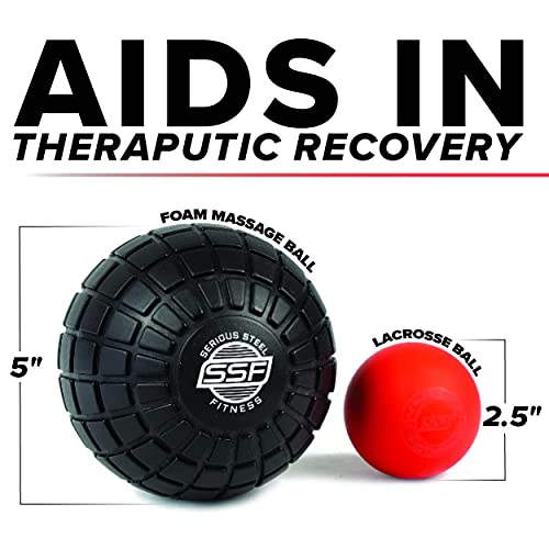 SERIOUS STEEL FITNESS 5" Foam Massage Ball - Deep Tissue Muscle Knot Release Tool - Back, Legs, Shoulders, and More (5" In...