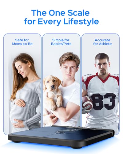 Tychesy Body Pod Scale, View 5 Metrics Without Phone, 8-Electrode Smart Scale with BMI Body Fat Muscle Mass, Offline Body ...