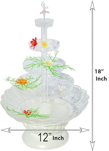 Crafts Central 18 Inch Lighted Clear Plastic Water Fountain for Weddings or Cake Centerpiece