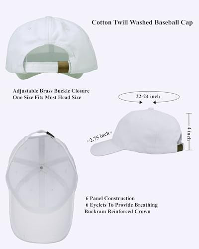 Gelante Cotton Twill Washed Unstructure Baseball Cap - Adjustable Blank Hat for Men Women - Wholesale Bulk Lot of 6 Pack