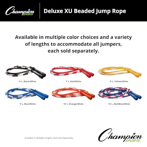 Champion Sports Deluxe XU Beaded Jump Rope - in Multiple Lengths