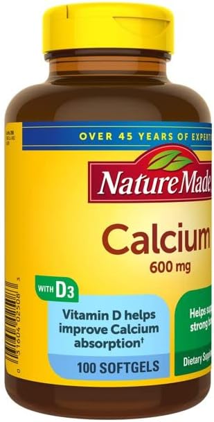 Nature Made Calcium 600 mg With Vitamin D Liquid Softgels 100 ea (Pack of 2)