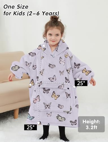 Wearable Blanket Hoodie Oversized Sherpa Blanket Sweatshirt Flannel Sweater Blanket with Large Pocket