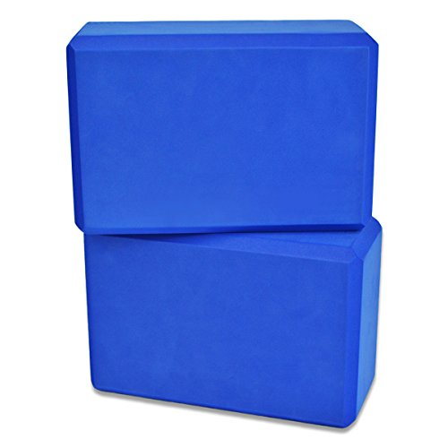 YogaAccessories High Density and Lightweight Foam Yoga Blocks - Strength and Flexibility Aid (Set of 2)