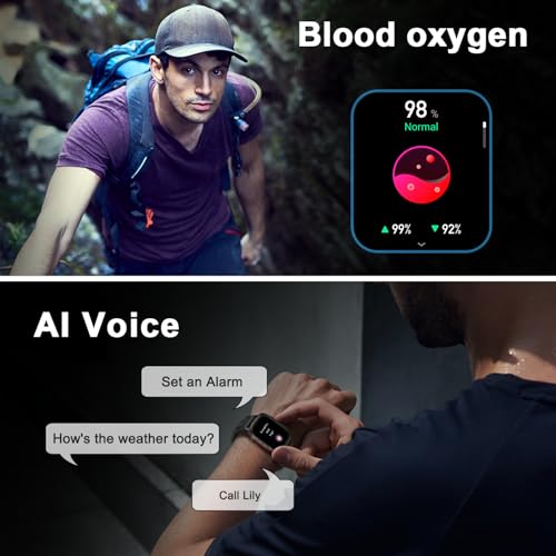 Smart Watch for Men Fitness Tracker: Waterproof Make/Answer Call Military Digital Watches Run Smartwatch Android Phones iP...
