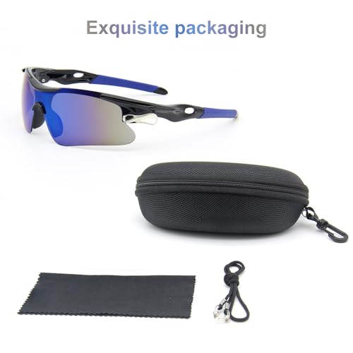 ZOSIMP Unisex Sports Sunglasses with UV400 & Shatterproof Lenses, Windproof Lightweight Frame for Outdoor Sports