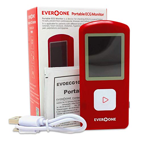 EverOne - EVOPM10 Portable Bluetooth ECG/EKG Monitor, Compatible with iOS/Android, Windows 7/8/10, Track Heart Rate & Hear...