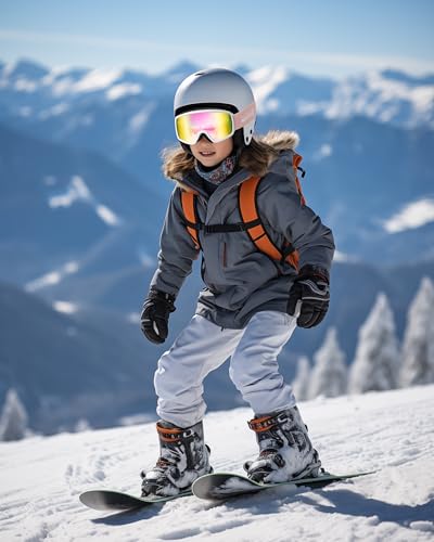 OutdoorMaster Kids Ski Goggles OTG Snowboard Goggles with 100% UV Protection Kids Snow Goggles for Boys Girls Toddler