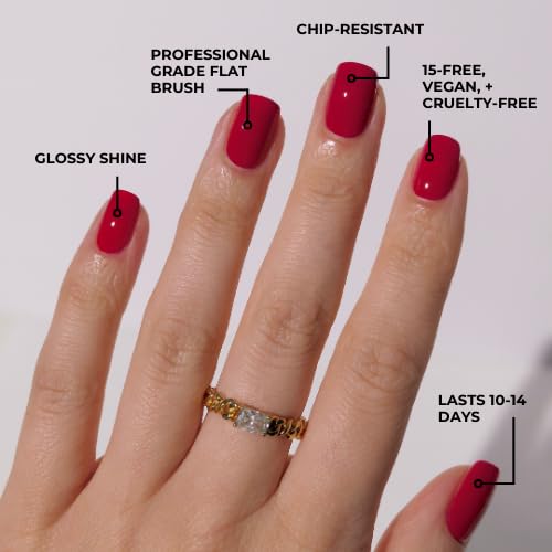 Huella Vegan Nail Polish, Clean Beauty, 15-Free & Cruelty-Free - Longwear, Glossy Finish, Chip-Resistant, Lacquer (Curtain Call)
