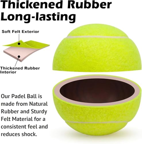 Pro Padel Balls - Professional Tournament Quality Balls, 4 Tubes (12 Balls), 47% Wool, Pressurized for Extreme Durability,...