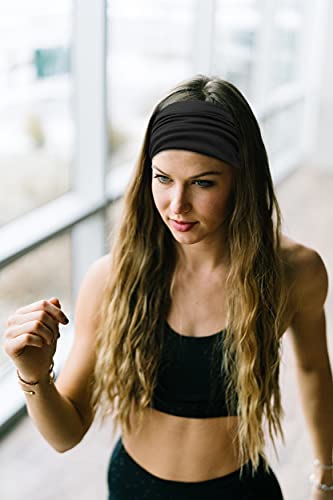 Huachi Wide Headbands for Women Black Stylish Head Wraps Boho Thick Hairbands Large African Sport Yoga Turban Headband Hai...