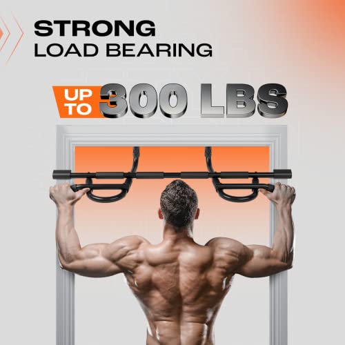Yes4All Heavy Duty Wall Mounted Pull Up Bar, Over Door Pull Up Bar for Doorway, Multi Grip Chin Up Bar, Sturdy Strength Tr...