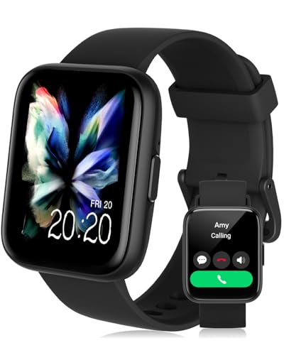 Smart Watch for Men Women,1.85" HD Dynamic Screen Bluetooth Notifications/Calls Fitness Watch,110+ Sport Modes IP68 Waterp...