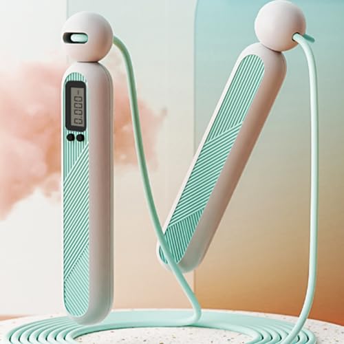 MOMOJIA Weighted Jump Rope with Counter with Digital Counter for Indoor Outdoor Fitness Weight Loss Exercise Adjustable