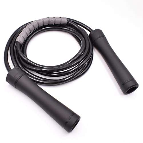 FEELCAT Weighted Jump Rope for Workout Fitness(1.1LB), 10MM Solid PVC Rope,Tangle-Free Ball Bearing Rapid Speed Skipping R...