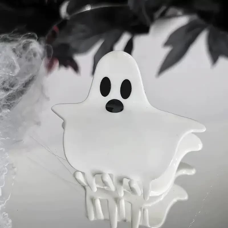 2 Pack Halloween Claw Clips, Pumpkin and Ghost Hair Claw Clips for Costume Cosplay Hair Barrettes Clamps, Cute Hair Accessories