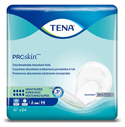 TENA ProSkin Night Super Absorbent Pads, Heavy Absorbency, Unisex, 24 count