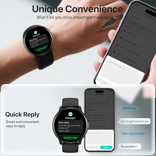 DIVElink Smart Watch for Men Women Bluetooth Notifications/Calls,100+ Sports Mode Fitness Tracker with Heart Rate/Sleep Mo...