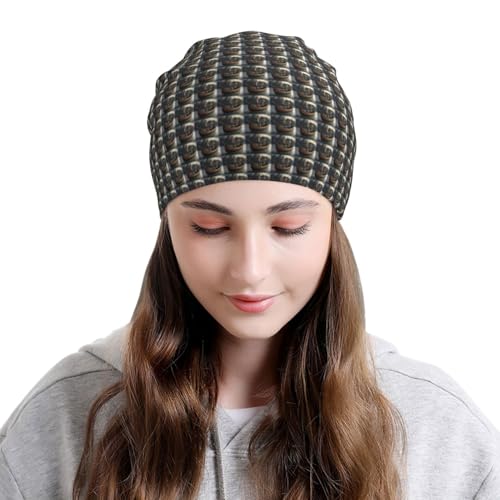 sackhg Nordic Pirate Ship Print Winter Beanie Hat Men Women Soft Lightweight Thermal Cap for Outdoor Skiing Wear Black