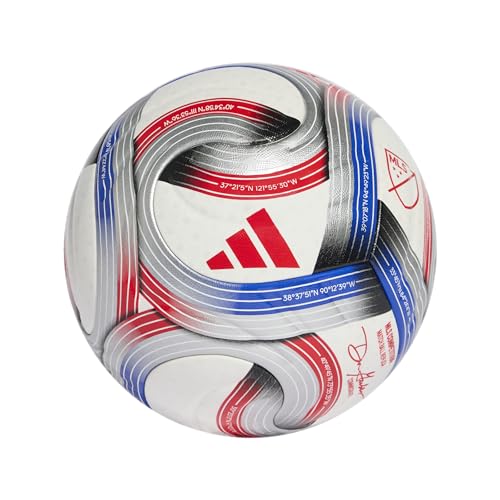 adidas - Unisex Adult 2026 Major League Nfhs Football, White/Team Royal Blue/Red/Metallic Silver, 4